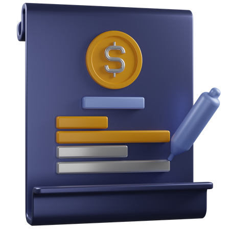 Chèque financier  3D Icon