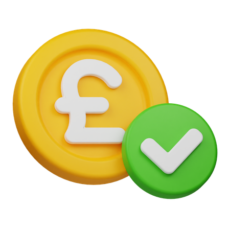 Cheque libra  3D Icon