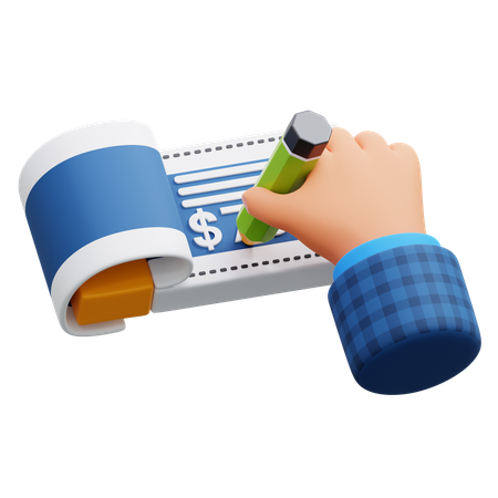 Pagamento por cheque  3D Icon