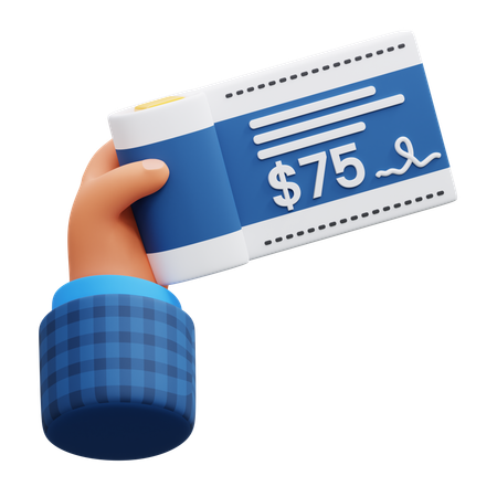 Pagamento por cheque  3D Icon