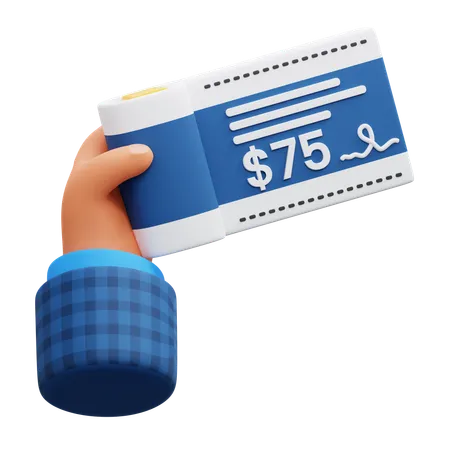 Pagamento por cheque  3D Icon