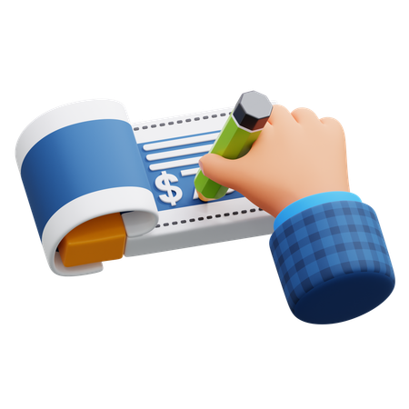 Cheque Payment  3D Icon