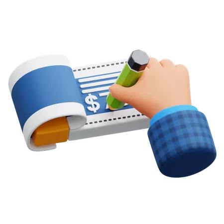 Cheque Payment  3D Icon