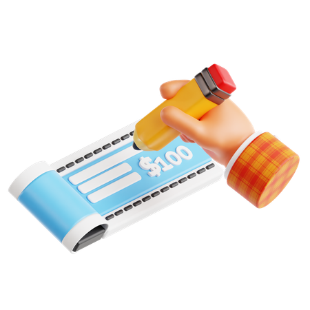 Cheque Payment  3D Icon
