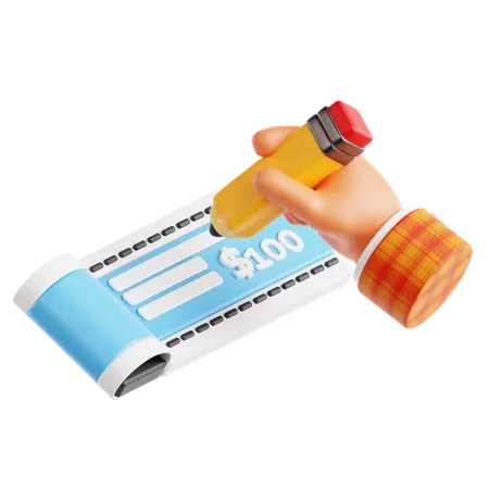 Cheque Payment  3D Icon