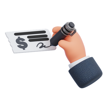 Cheque Payment  3D Icon