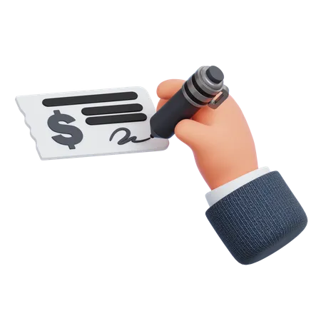 Cheque Payment  3D Icon