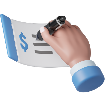 Cheque Payment  3D Icon