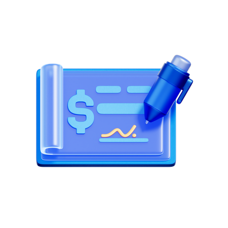 Cheque Payment  3D Icon