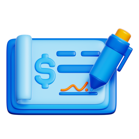Cheque Payment  3D Icon