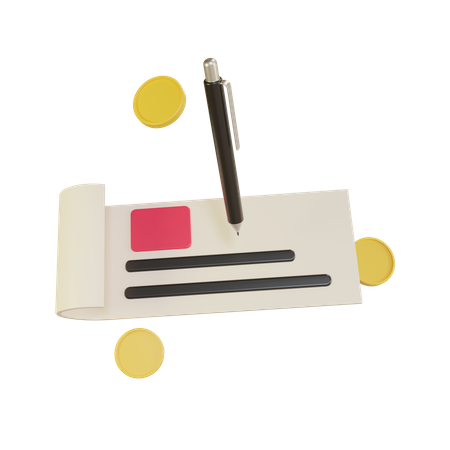 Cheque payment  3D Icon