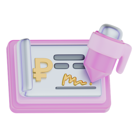 Cheque Payment Rus  3D Icon