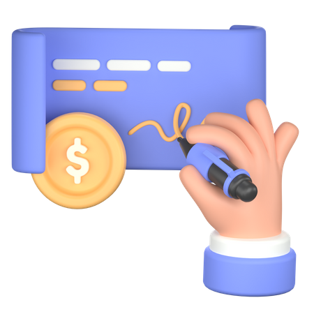 Cheque sign  3D Icon