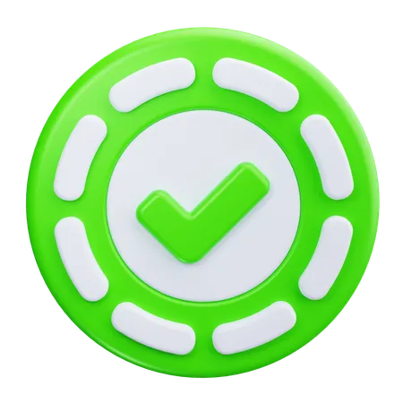 Cheque verde  3D Icon