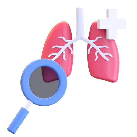 Icono De Chequeo Medico De Salud Pulmonar Ilustracion 3 D 3D Illustration