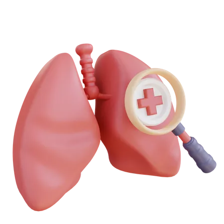 Ilustracion 3 D De Control De Salud Pulmonar 3D Icon