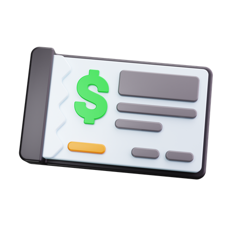 Talonario de cheques  3D Icon