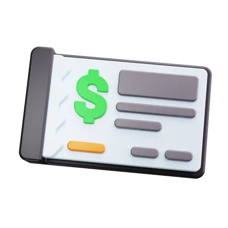 Talonario de cheques  3D Icon