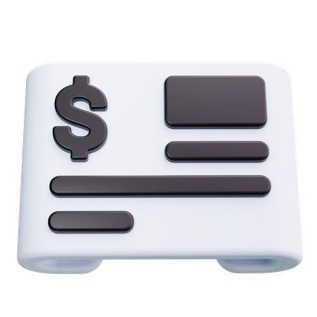 Talonario de cheques  3D Icon