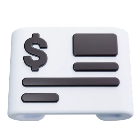 Talonario de cheques  3D Icon