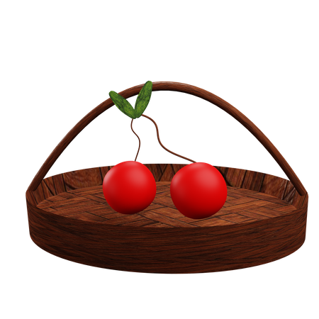 Cherries Basket  3D Icon