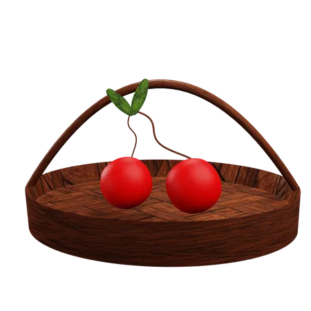 Cherries Basket  3D Icon