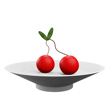 Cherries Plate  3D Icon