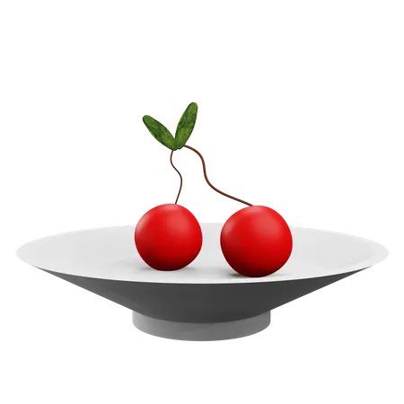 Cherries Plate  3D Icon