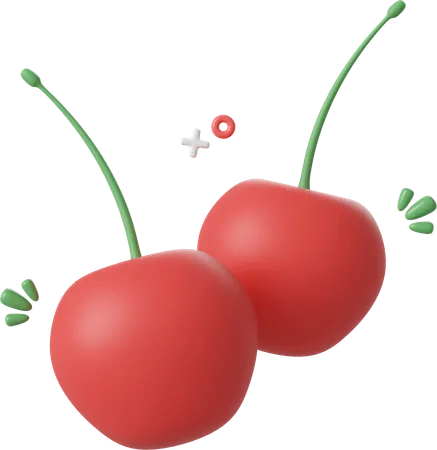 Cute Cherry Used For Decorating Cakes Or Desserts 3D Icon