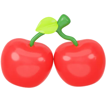 3 D Rendered Cherry Icon Illustration 3D Icon