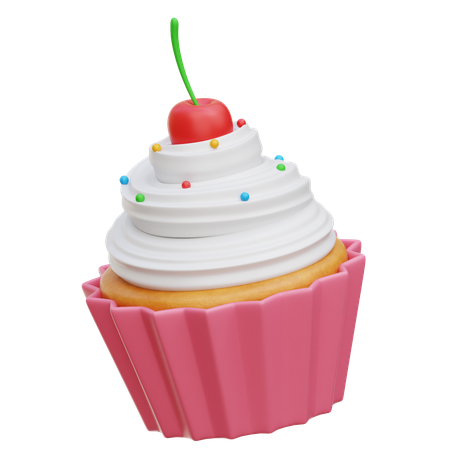 Cherry Cupcake  3D Icon