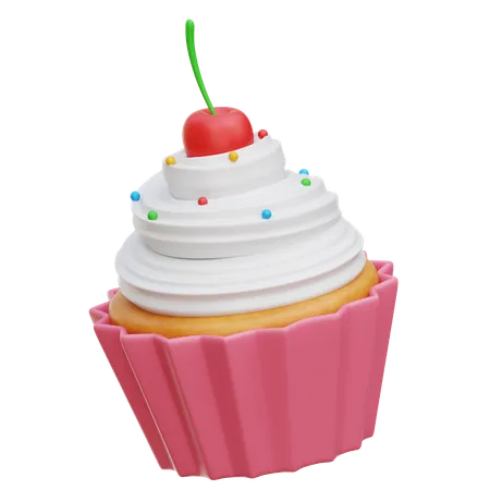 Cherry Cupcake  3D Icon