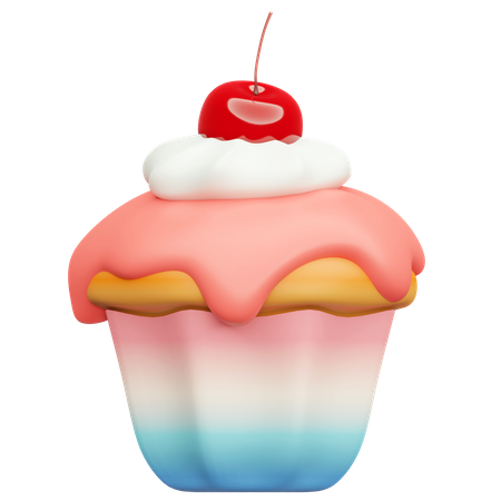 Cherry Cupcake  3D Icon