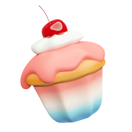 Cherry Cupcake  3D Icon