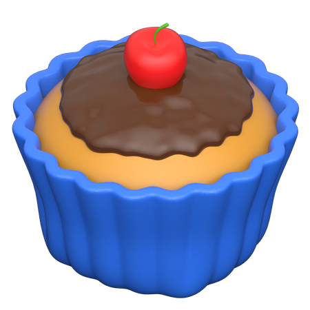 Cherry Cupcake  3D Icon