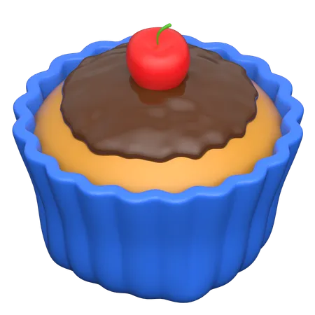 Cherry Cupcake  3D Icon