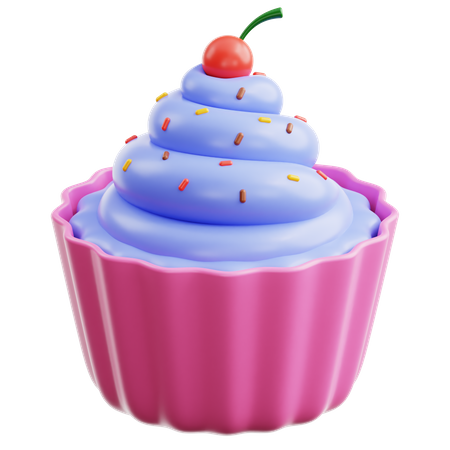 Cherry Cupcake  3D Icon