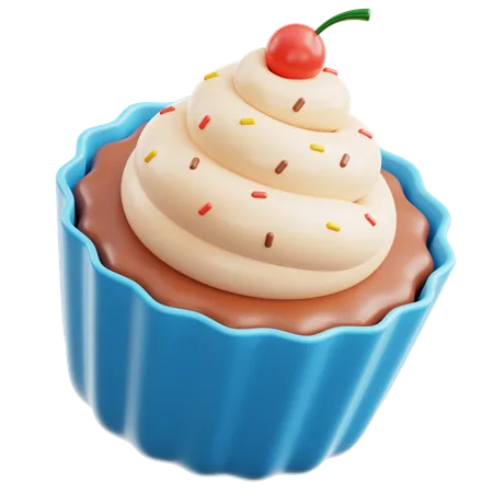 Cherry Cupcake  3D Icon