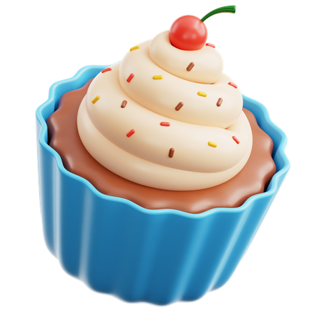 Cherry Cupcake  3D Icon