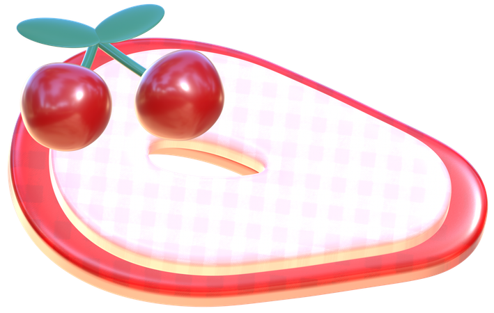 チェリーのヘアクリップ  3D Icon