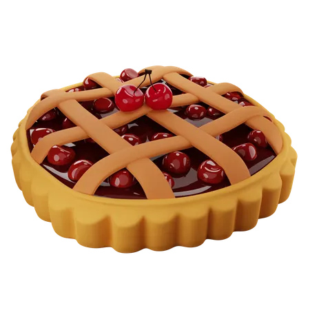 Cherry pie  3D Illustration