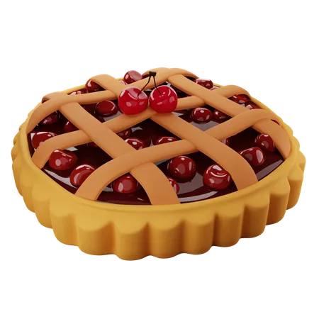 Cherry pie 3D Illustration