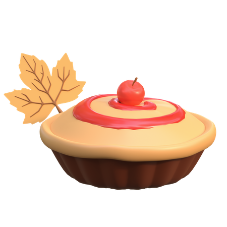 Cherry Pie Cake 3D Icon
