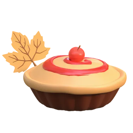 Cherry Pie Cake Thanksgiving Day 3 D Icon Illustration 3D Icon