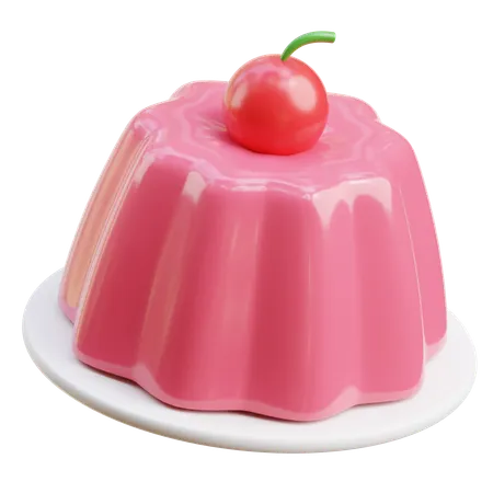 Cherry Pudding  3D Icon