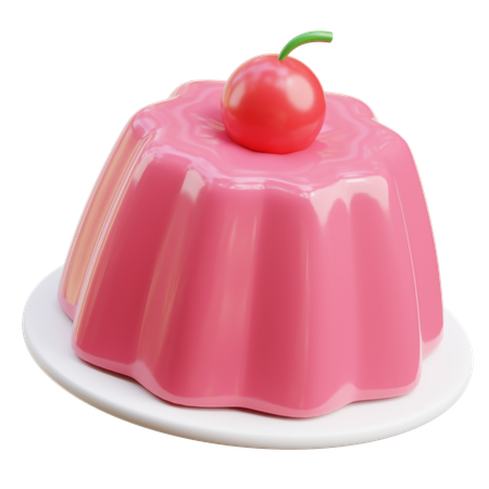 Cherry Pudding  3D Icon