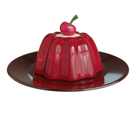 Cherry Pudding  3D Icon