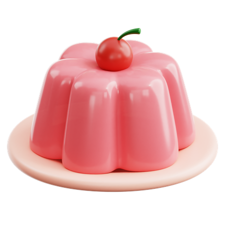 Cherry Pudding  3D Icon