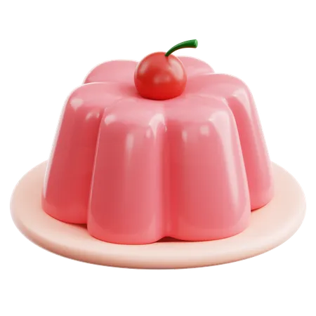 Cherry Pudding  3D Icon
