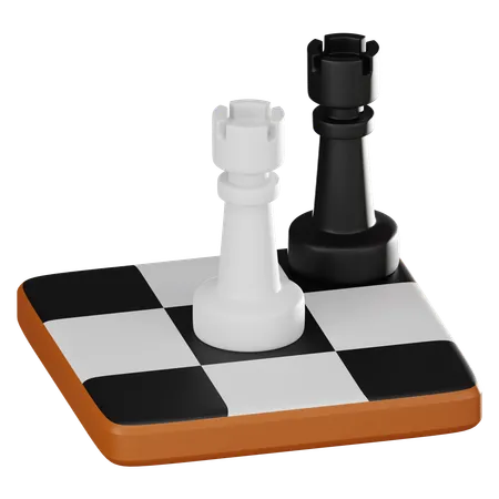 チェス盤と駒。戦略、競争、知的挑戦を視覚的に魅力的に強調するのに最適です。 3 D レンダリング イラストレーション 3D Icon